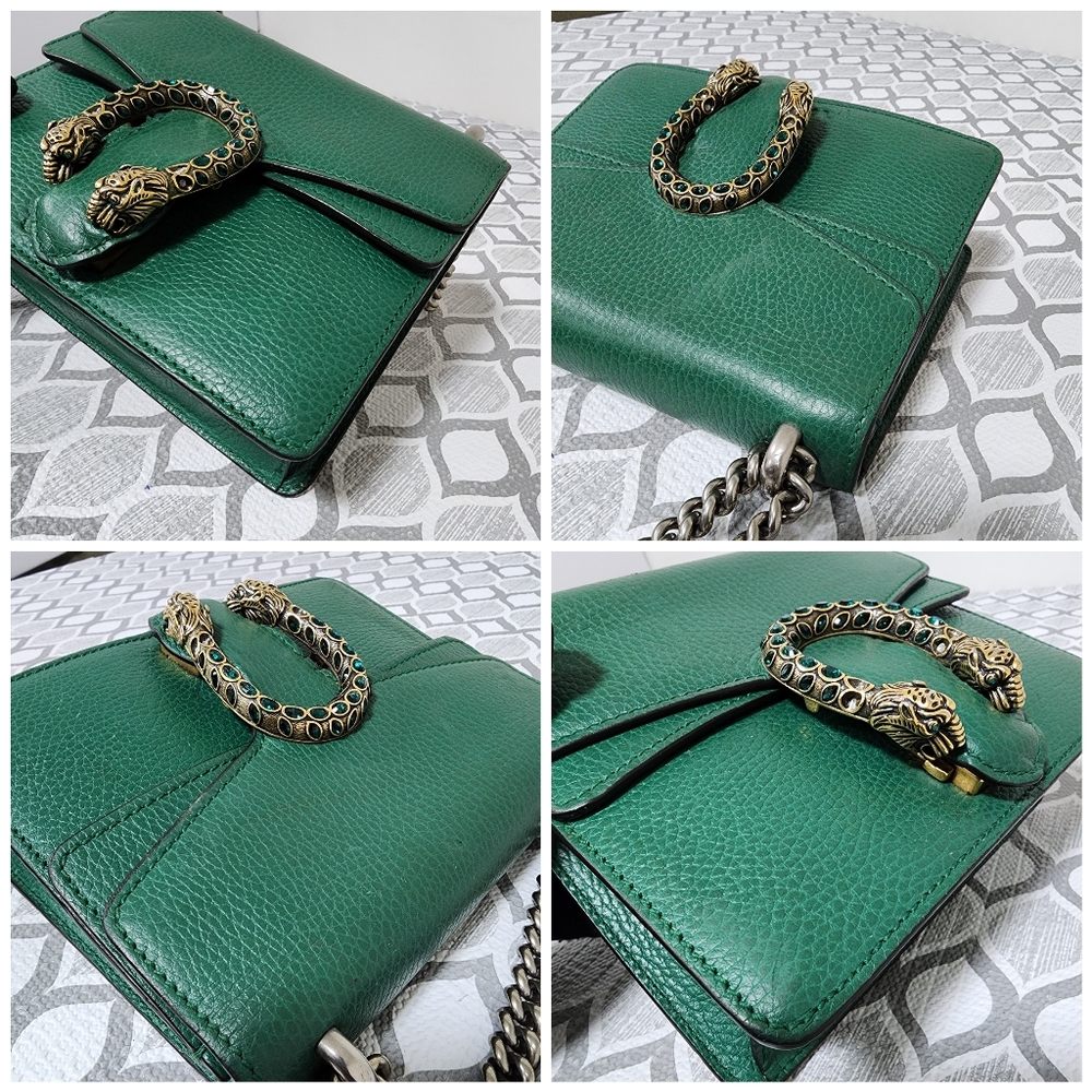 Gucci Small Leather Dionysus Crossbody Bag Green - Picture 13 of 16